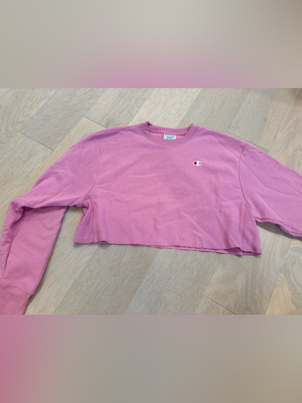 Champion Cropped Pink Crewneck Sweatshirt